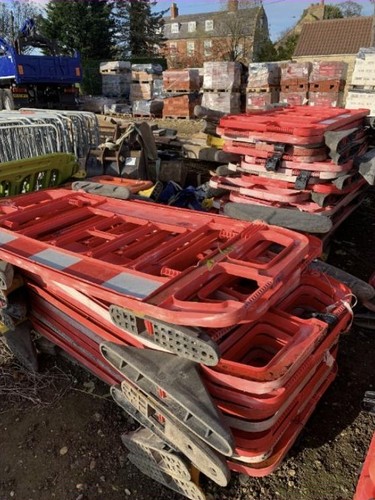 Red plastic pedestrian - plastic,