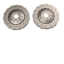 2x For AUDI RS6 RS7 2013-2018 FRONT WAVEY DRILLED BRAKE DISC PAIR DISCS