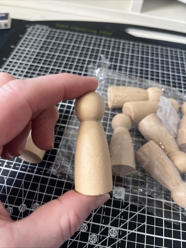 Wooden peg dolls - wooden, (pack