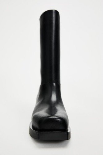 Tall leather square toe ankle - square,