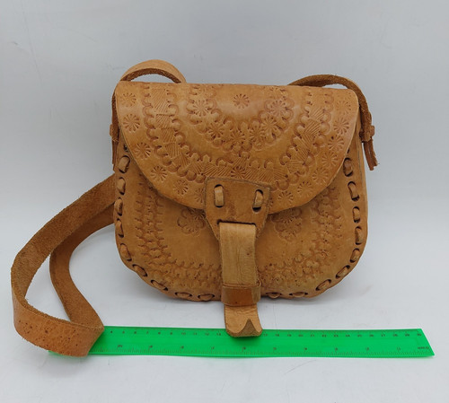 Hand made brown real - brown, leather