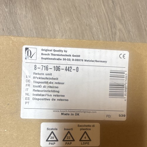 Worcester bosch return - bosch, unit