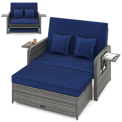 Wicker outdoor daybed with - pe,