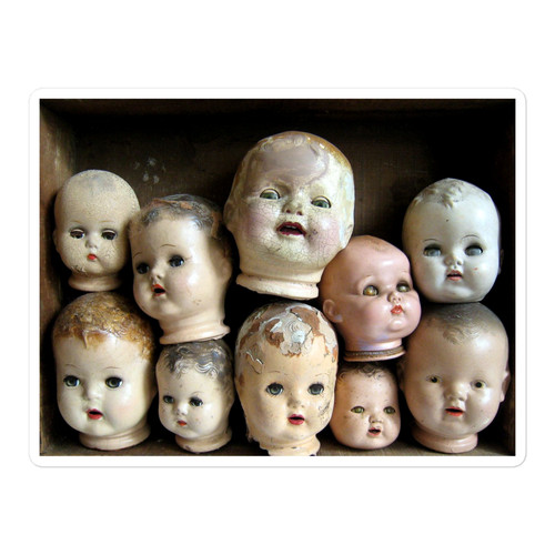 Vinyl sticker creepy dolls - creepy,