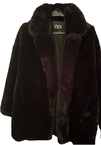 Zara black fake fur - zara,