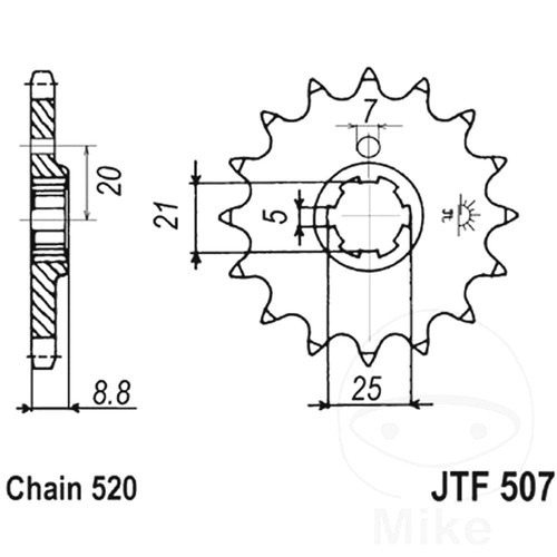 Front sprocket tooth 520 - jt,