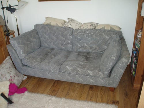 Large marks and - marks, sofa