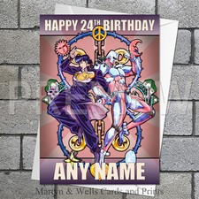 JoJo's Bizarre Adventure birthday card. 5x7 inches. Personalised, plus envelope.