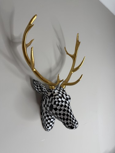 Black white checkered stag - black,