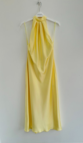 Zara midi dress yellow - zara, lemon