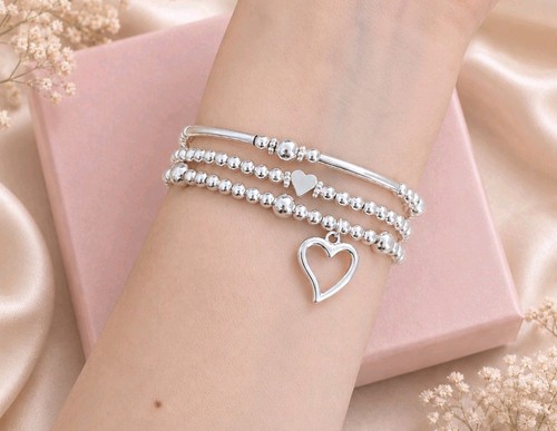 Set silver stretchy - set, bead