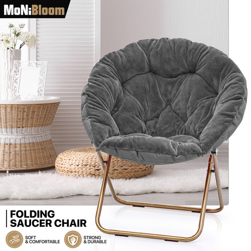 Grey round foldable saucer - 33",