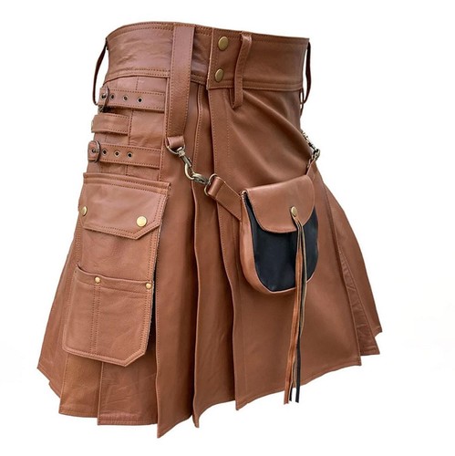 Men genuine brown leather - men's,