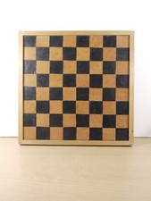Vintage Leather Patches Chess & Draughts Board 33cmx33cm VGC