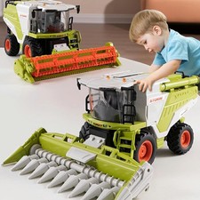 Remote Control Combine Harvester Toy – Farming Fun w/ LED Lights & Rechargeable 