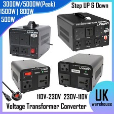Voltage Transformer 500W 800W 1500W 3000W Step up/down 110V ⇋ 230V Converter Kit