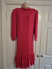 Red Padded Shoulder Dress Size