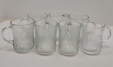 10 Vintage Arcoroc Canterbury USA Coffee Cups Mugs Floral Ribbed 4"