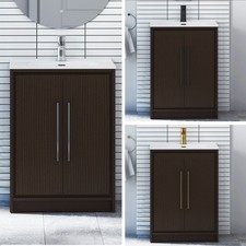 Bathroom Sink Floor Standing Vanity Unit Furniture Cabinet Basin 2 Door 600mm
