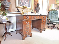 Beautifully Renovated, Compact Antique Georgian Style, Flame Mahogany Desk