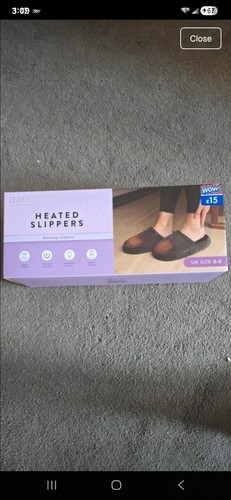 Heated slippers size 5 - size, 3-5