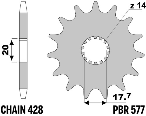 Steel sprocket for yamaha - yamaha, dt-r