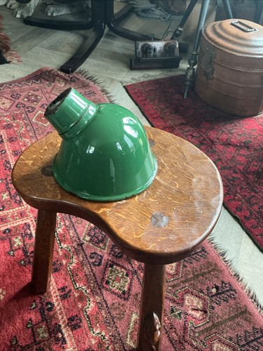 Vintage porcelain enamel green - porcelain,