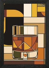 Geometric Whiskey Glass Framed