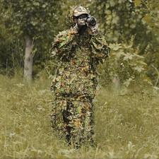 3D Leafy Ghillie Suit Men Women Bionic Camouflage Hunting Clothing Outdoor 