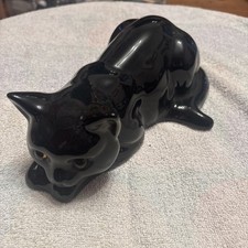 7 Long Black Cat Ceramic