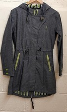 JACK MURPHY Ladies Day Longline Grey and  Green Longline Rain Coat UK10- CG A10