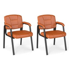 COSTWAY Set of 2 Big & Tall Guest Chair Waiting Room Chair Coffee