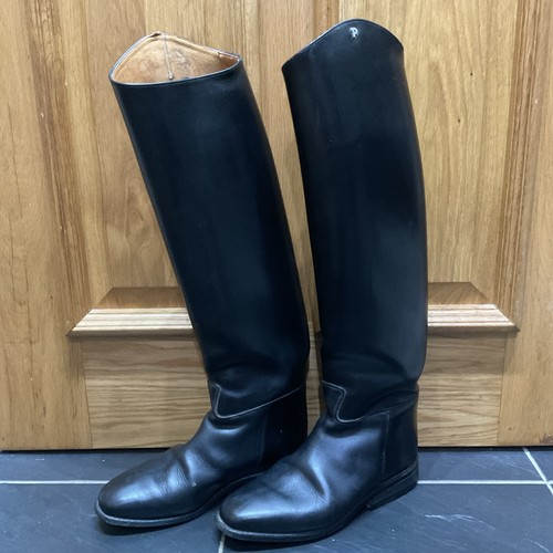 Petrie black leather - black, handmade