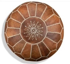 Moroccan Leather Pouf –