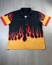 Flame Print Bowling Shirt