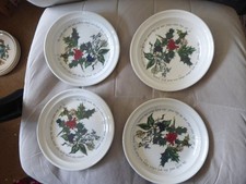Set of 4 Portmeirion Holly and Ivy side plates