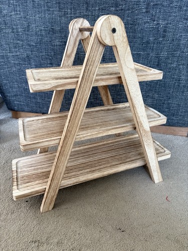 Wooden serving platter display - wooden,