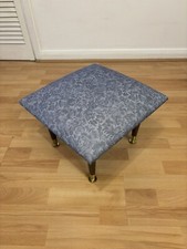 Stunning Vintage Retro Footstool Foot Rest With Floral Design & Atomic Legs