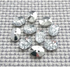 10 x Silver Clear Diamante