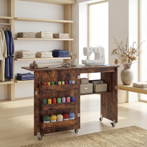 Foldable sewing table rolling - table,