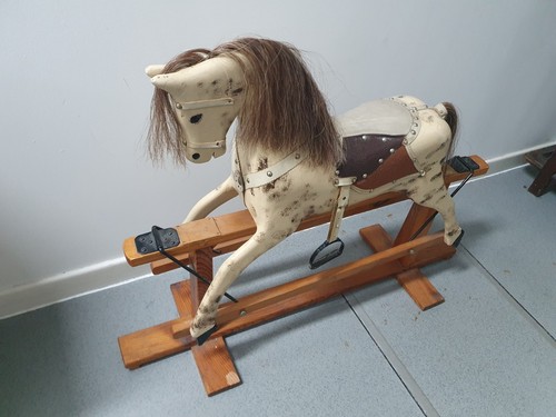 Vintage wooden rocking horse - rocking,