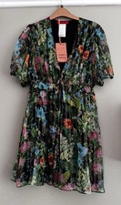 Max Mara Green Floral Silk Dress     Size 10, RRP £330