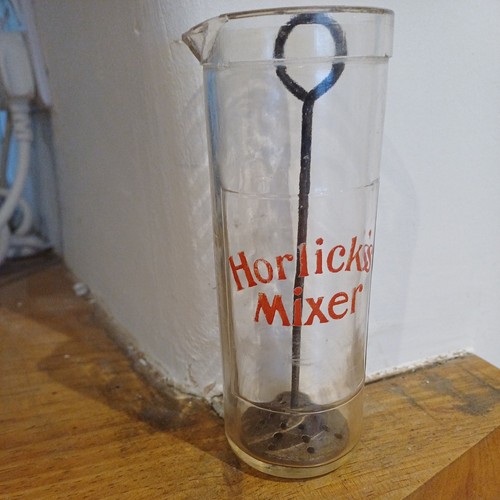 Vintage horlicks glass mixer - glass,
