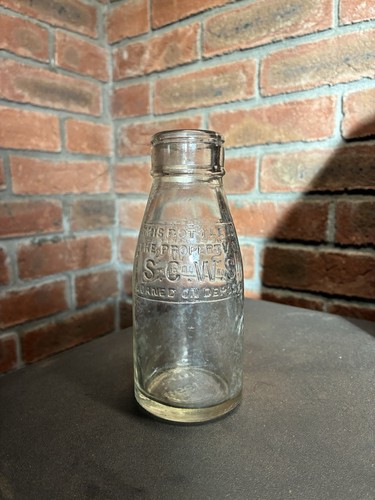 Vintage s milk bottle - s.c.w.s,