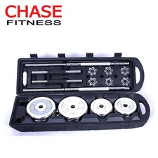 Chase Fitness 50kg Adjustable Barbell Dumbbell Set for Home Gym Weight Training