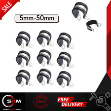 Rubber Lined P Clips Hose Pipe Clamp Cable Mounting Clip Stainless Steel 5-50mm