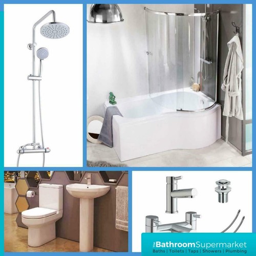 Shaped bathroom suite right - p,