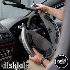 DISKLOK Gold Ed. Ex Demo SMALL 35-38.9cm Silver Steering Wheel Lock (B Grade)