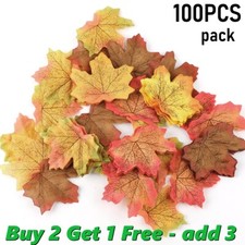 100PCS Artificial Autumn Maple