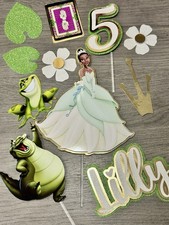 Personalised Cake Topper Set Green princess 